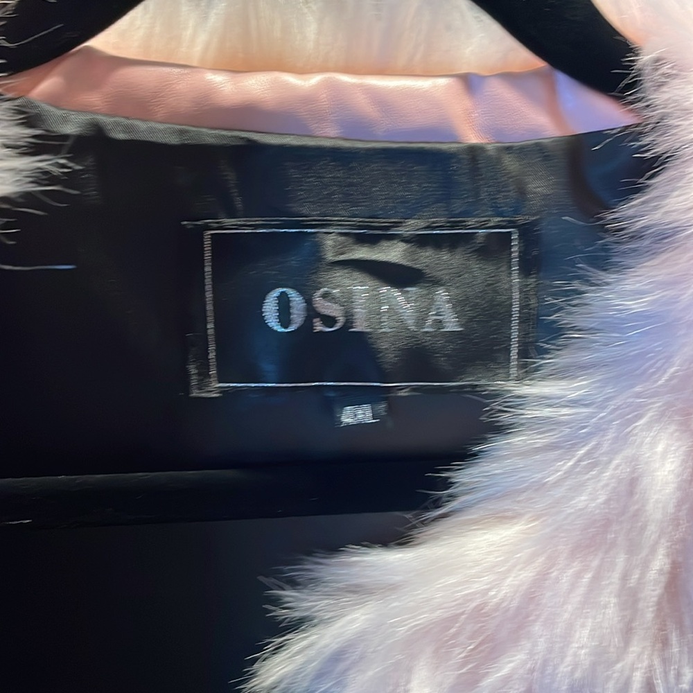 Osina NWT Pink Faux Fur Coat Vest Woman’s L/Xl - Picture 6 of 7